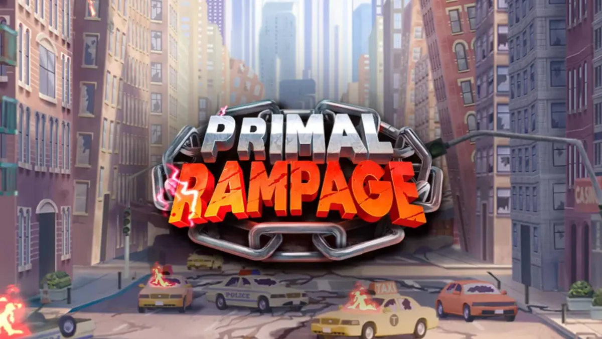 Tampilan visual slot Primal Rampage dengan latar belakang hutan dan gorila.